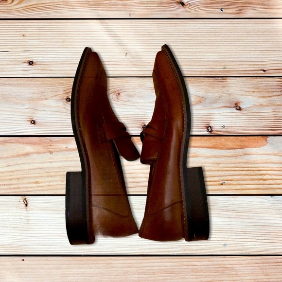 ZOTA Brown Leather Square Toe Dressy Loafer-9.5 - Picture 3 of 9